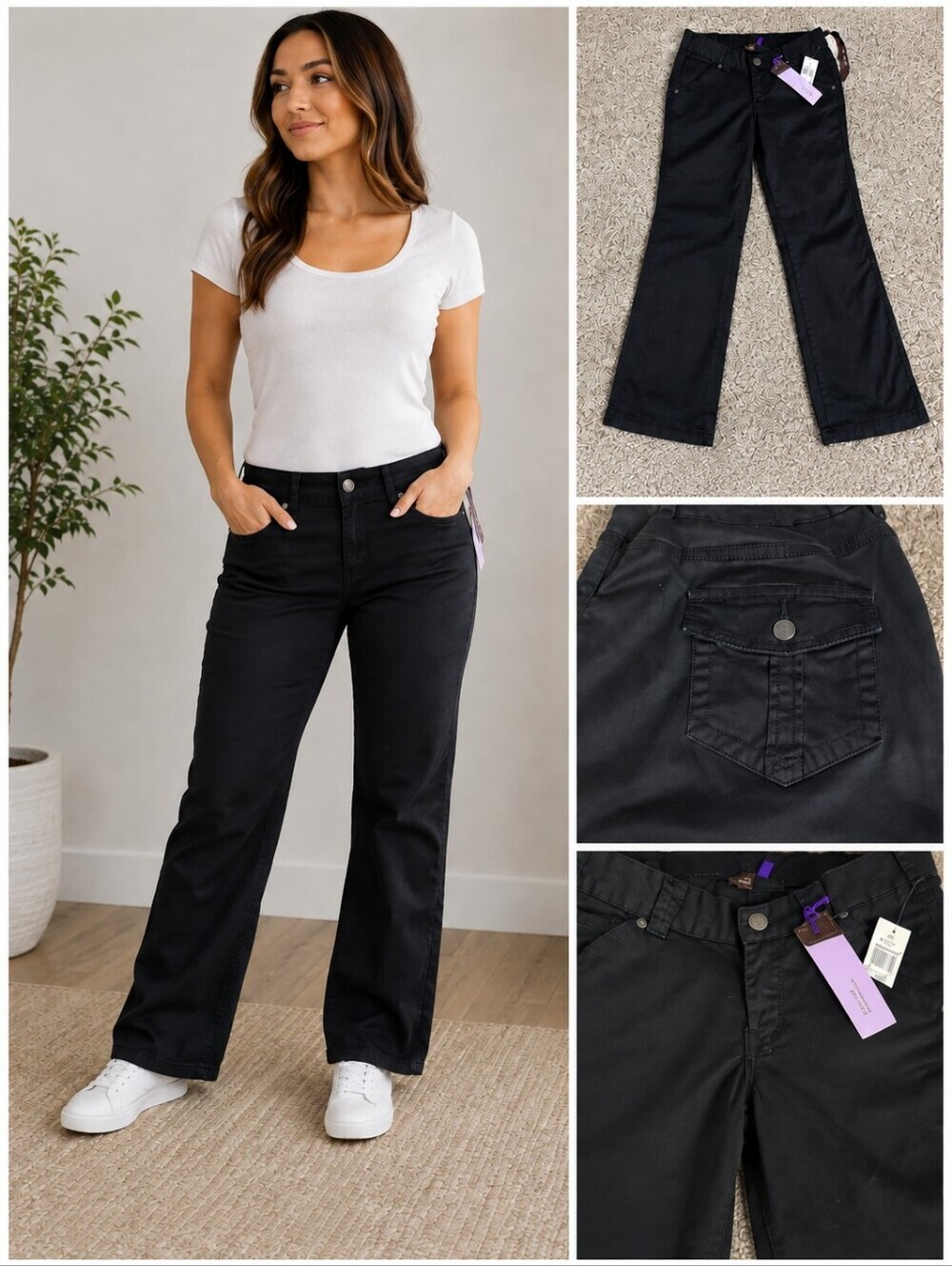 Jag Jeans Black Wide-Leg Pants with Tags